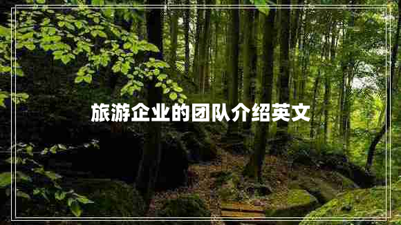 旅游企業(yè)的團(tuán)隊(duì)介紹英文