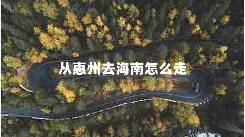 從惠州去海南怎么走