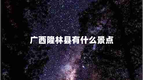 廣西隆林縣有什么景點