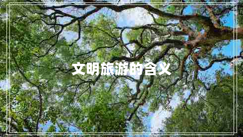 文明旅游的含義