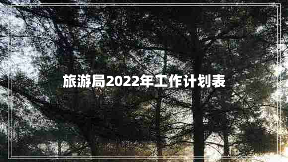 旅游局2022年工作計劃表