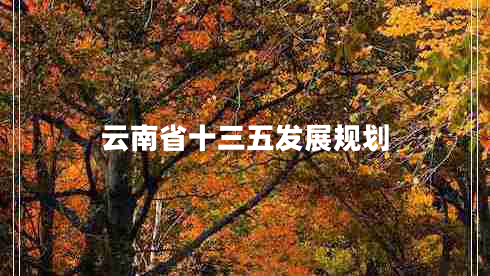 云南省十三五發(fā)展規(guī)劃