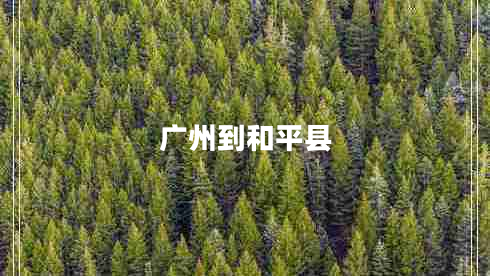 廣州到和平縣
