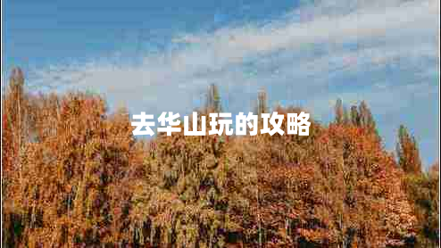 去華山玩的攻略