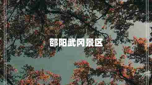 邵陽武岡景區(qū)