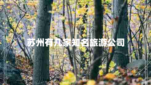 蘇州有幾家知名旅游公司