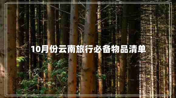 10月份云南旅行必備物品清單 10月份云南旅行必備物品清單