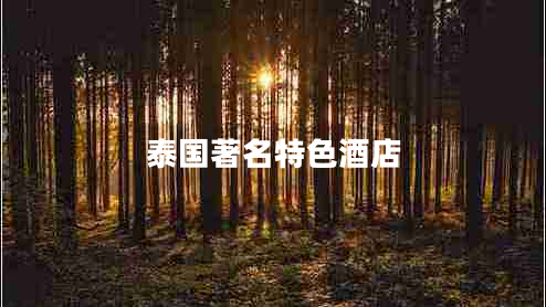 泰國著名特色酒店