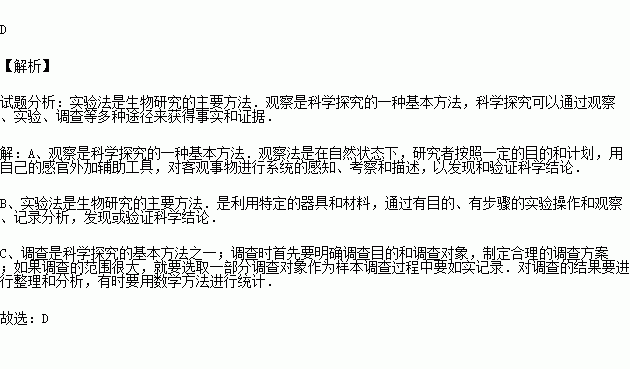 生物學(xué)的基本方法包括哪些