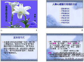 具體的心理描寫(xiě)方法有哪些方面