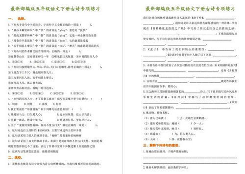 五級古詩句考法