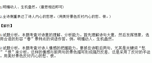 帶春花柳一的古詩句