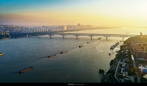 長江,詩句,日出,夕陽