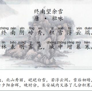 古詩終南望馀雪的詩句
