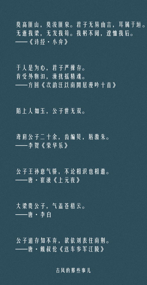 形容男生的古詩句