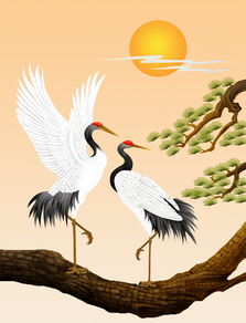 仙鶴,松樹,詩句