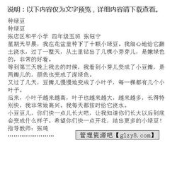 泡綠豆作文3的開頭