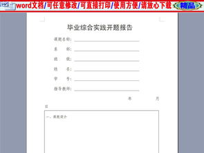 畢業(yè)實(shí)踐開(kāi)題報(bào)告(畢業(yè)實(shí)習(xí)開(kāi)題報(bào)告)