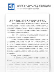 公司負責(zé)人述職報告(公司負責(zé)人述職報告)