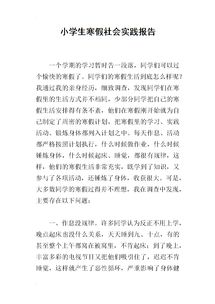 小學(xué)生寒假實(shí)踐報(bào)告()