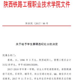 學校給予學生的處分決定(學校處分決定書)