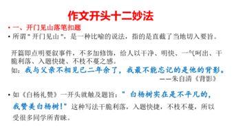 開門見山小學作文開頭作用