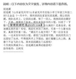 關(guān)于捉迷藏的作文開頭