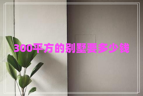 300平方的別墅要多少錢