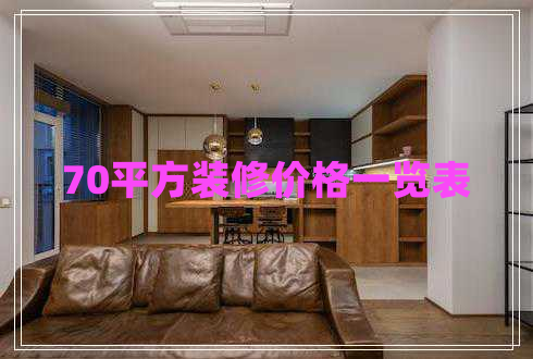 70平方裝修價(jià)格一覽表