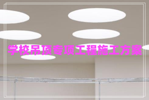 學(xué)校吊頂專項工程施工方案