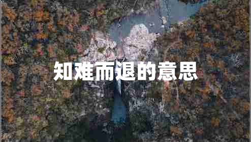 知難而退的意思 知難而退的意思