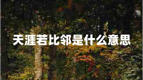 天涯若比鄰是什么意思