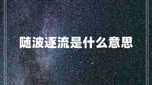 隨波逐流是什么意思