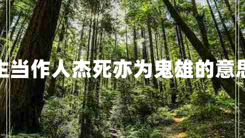 生當(dāng)作人杰死亦為鬼雄的意思 生當(dāng)作人杰死亦為鬼雄的意思