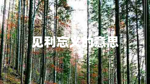 見(jiàn)利忘義的意思