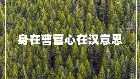 身在曹營(yíng)心在漢意思