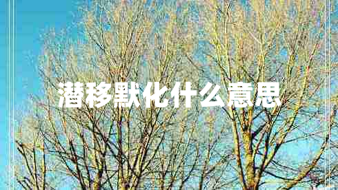 潛移默化什么意思 潛移默化什么意思