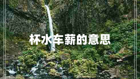 杯水車薪的意思 杯水車薪的意思