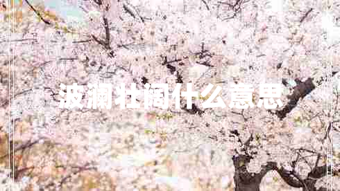 波瀾壯闊什么意思 波瀾壯闊什么意思