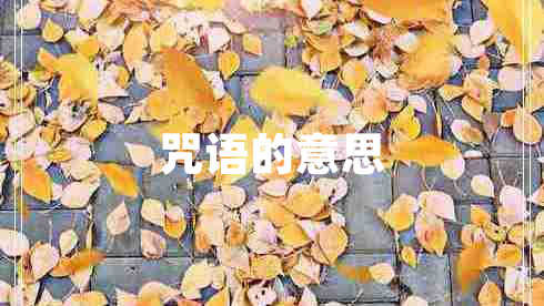 咒語(yǔ)的意思