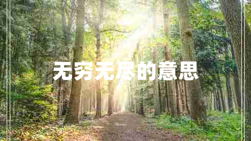 無窮無盡的意思