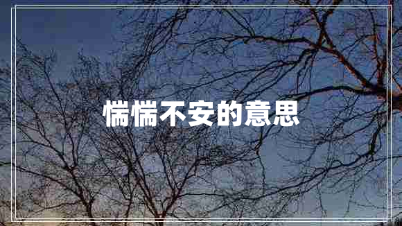 惴惴不安的意思 惴惴不安的意思