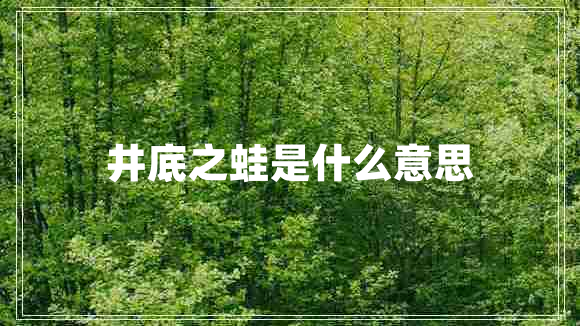 井底之蛙是什么意思