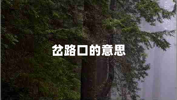 岔路口的意思