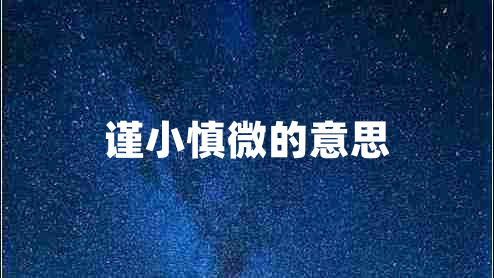 謹(jǐn)小慎微的意思