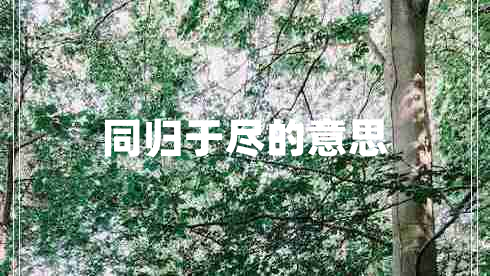 同歸于盡的意思