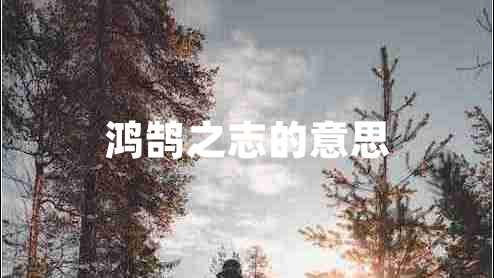 鴻鵠之志的意思