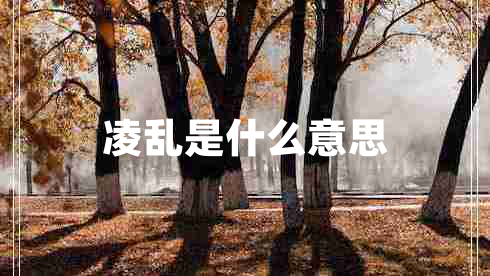 凌亂是什么意思 凌亂是什么意思