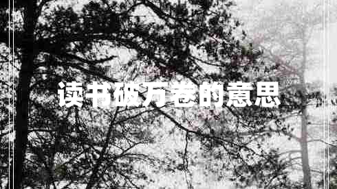 讀書破萬卷的意思