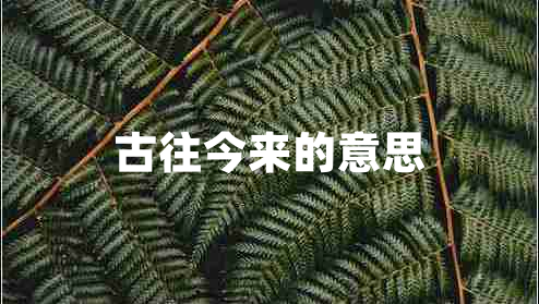 古往今來(lái)的意思